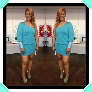 Aqua Bling Cuff Dress